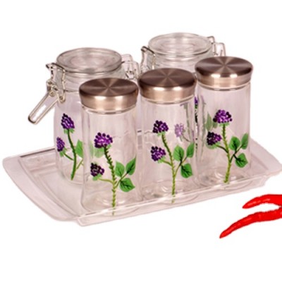 seasoning pot glass seasoning bottle with decal