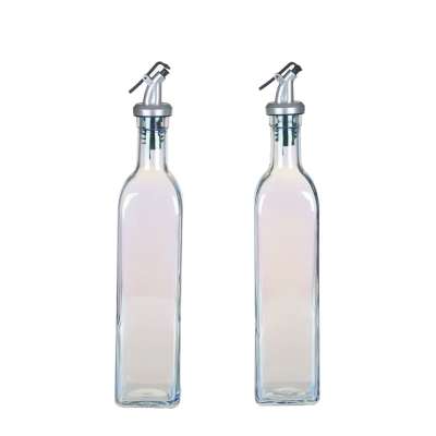 plating glass olive oil bottle with stopper